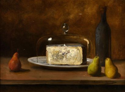 null Théodore Lévigne (1848-1912).
La cloche à fromage.
Huile sur toile.
Signé en...