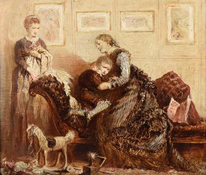 null Robinson Elliott (1814-1894).
Consolé par sa grand-mère.
Huile sur toile.
Signé...