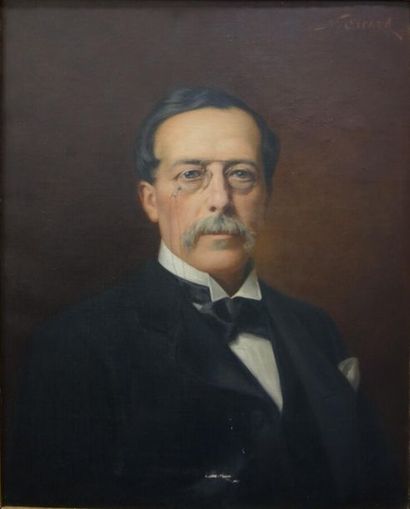 null Nicolas Sicard (1840-1920).
Portrait d'homme à la pochette blanche.
Huile sur...