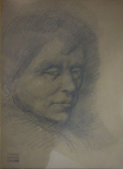 null Eugène BROUILLARD (1870-1950).
Portrait de madame Brouillard.
Graphite sur papier...