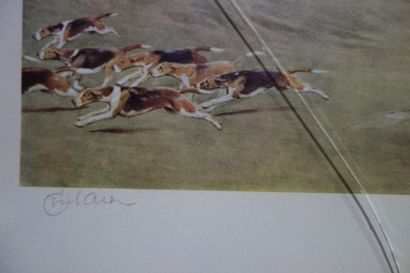 null D'après Cecil ALDIN (1870 - 1935)
Scènes de chasse. 
Suite de 4 chromolithographies....