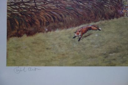 null After Cecil ALDIN (1870 - 1935)
Hunting scenes. 
Suite of 4 chromolithographs....