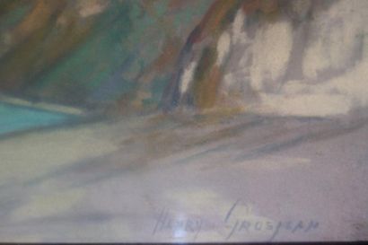 null Henry GROSJEAN (1864-1948).
Gorges de l'Ain, vue sur la rivière.
Pastel sur...