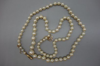 Collier de perles de culture en chute (diamètres...
