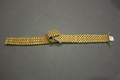 Bracelet en or jaune 18K (750/oo) tressé,...