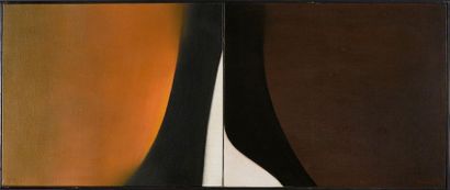 null Henri Mouvant (1926-2015).
Peinture, 1971.
Huile sur toile (diptyque).
Signé,...
