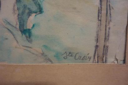 null Georges Albert TRESCH (1881-1948).
Mas à St Croix, 1932.
Aquarelle sur papier.
Signé...