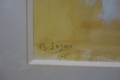 null Bruno SOGNO (1922-2010).
Composition, 1965.
Gouache sur papier.
Signé et daté...