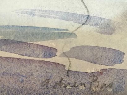 null Adrien BAS (1884-1925).
Vue du port de Marseille.
Aquarelle sur papier brun.
Signé...