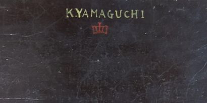 null K.Yamaguchi (XXème siècle).
Nu allongé.
Huile sur panneau.
Signé en haut à droite.
16...