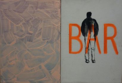 null Daniel Tillier (né en 1958).
Le Bar, 1990.
Acrylique sur toile. 
Signé/daté/titré...