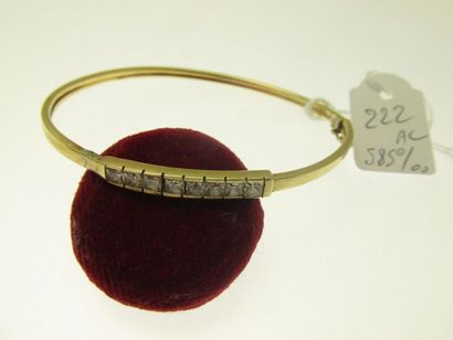 1 bracelet rigide ouvrant monture or bas-titre...