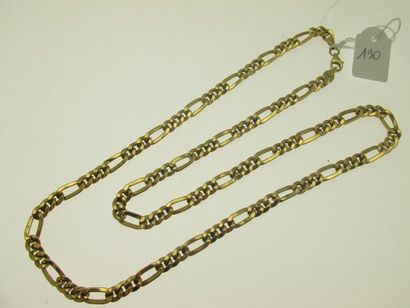 1 collier maille alternée or, bossué 13,...
