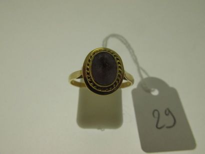 1 gold setting ring with amethyst in closed...