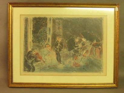 null FUSARO JEAN (1925), "Le concert" lithographie en couleur signée en bas-à-droite...