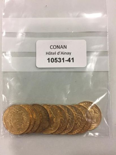 null 10 pieces 20 Francs gold type Ceres.
Lot sold on designation, not present at...