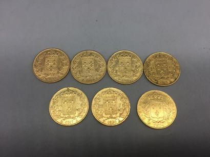 null 7 Coins 20 Francs gold Louis XVIII (1814-1817x2-1818-1820-1824x2)
Lot sold on...