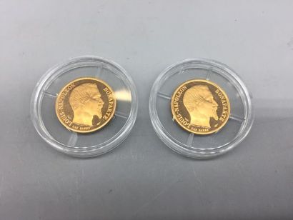 2 coins of 10 Francs gold in their case from...