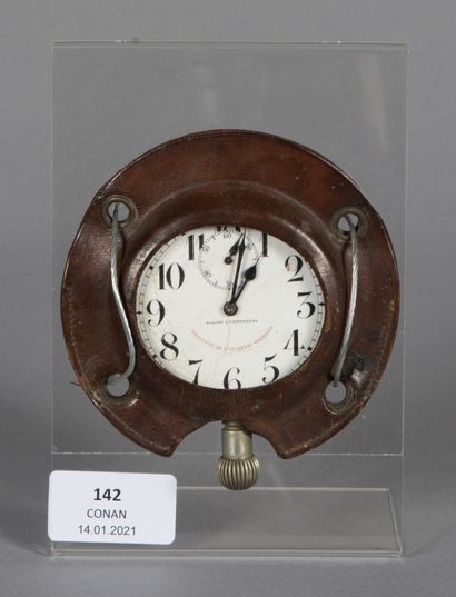 null Montre chronomètre d'avion à cadran blanc ,"ALLION à Versailles", "propriété...