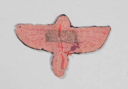 null Insigne tissu troupe des compagnies d'aviation en feutrine rouge et blanche,découpé...