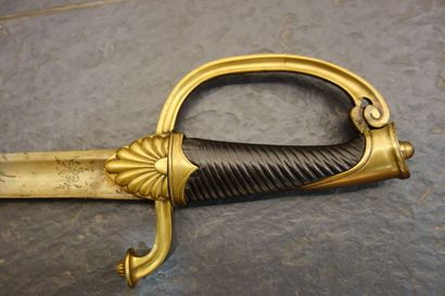 null SABRE OFFICIER DE CAVALERIE NAPOLEONIENNE , garde à une branche à quillon avec...