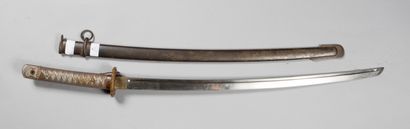 null Katana sword Japanese army NCO, punched guard, blade punched and stamped "14906",...