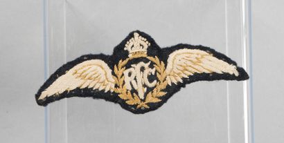 null Royal Flying Corps, ww1, 1912/1918, brevet de pilote d'avion militaire en tissu...