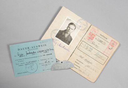 null LUFTWAFFE. Solbuch, Dauer-Ausweiss (from 15/8/1944. Paris), ½ identity plate...