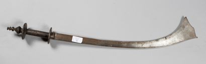 null Coutelas/sabre du NEPAUL (KORA) à poignée acier noire, garde et pommeau constitués...