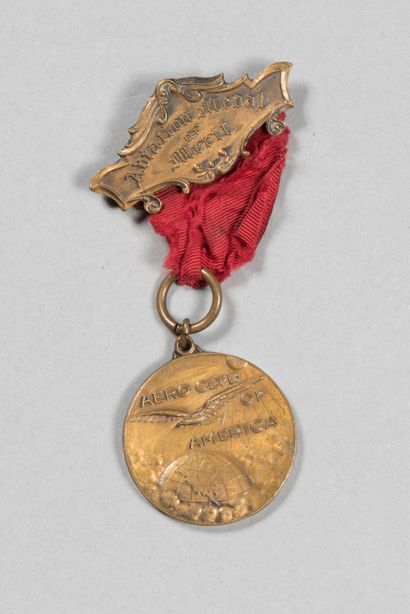 null Médaille américaine de l'Aéroclub of AMERICA avec barrette « AVIATION MEDAL...
