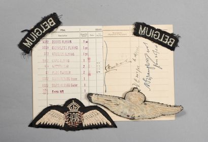null Belgian Free Air Force. FABL. RAF pilot's fabric patent embroidered white, Belgian...