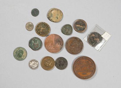 null Monnaies, jetons et médailles de l'Antiquité au 19° siècle, lot