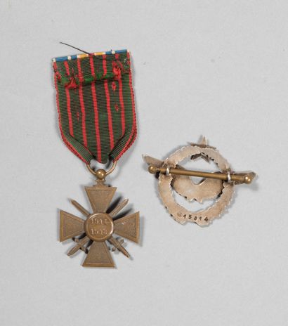 null Escadrille SPA 85. Brevet de pilote avion B/15014, avec croix de guerre 1914/1918...