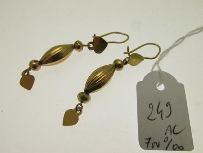 1 paire de pendants d'oreilles or bas-titre...