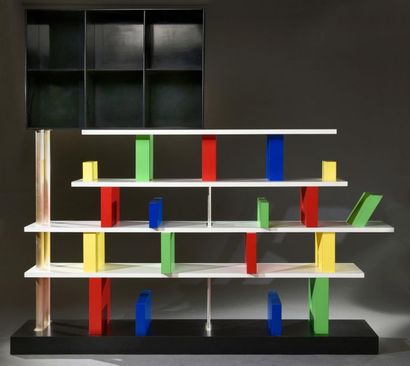 null Bibliothèque Marduk aluminium et mélaminé de Ettore Sottsass édition Galeria...