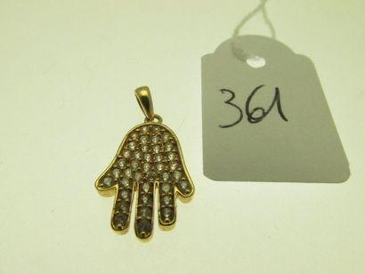 null 1 pendentif monture or serti de pierres, bossué PB 1,6g