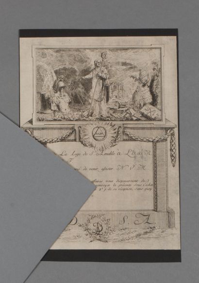 null Freemasonry. Printed. [Riom], second half of the 18th century. 21.5 x 14 cm....