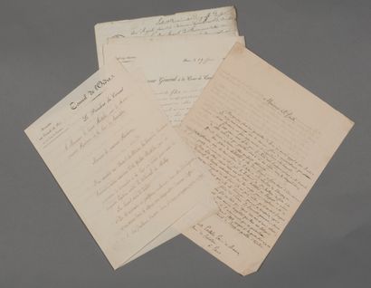 null Ain. 6 lettres et documents. Bourg, Paris, Lyon et Belley. 1834-1835.

Dossier...