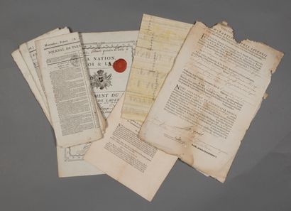 null Tarn-et-Garonne. Enviton 25 documents, XVIIe-XIXe.

- Beau passeport révolutionnaire...