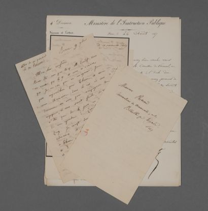 null Orientalisme. 6 lettres adressées à Joseph Toussaint Reinaud (1795-1867), orientaliste,...