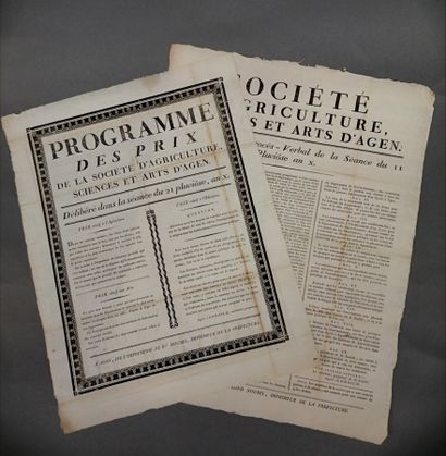 null Lot-et-Garonne. 2 posters of the Société d'Agriculture, Sciences et Arts d'Agen;...