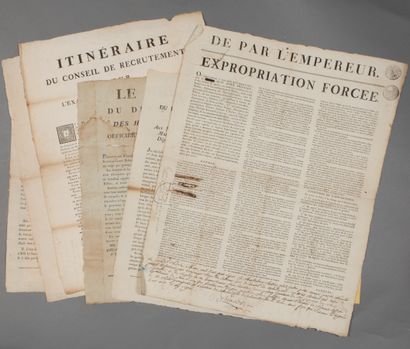 null Hautes-Pyrénées. 6 affiches du premier Empire, 1807-1815, la plupart imprimées...
