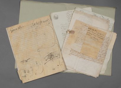 null Comte Palatin. 14 documents sur parchemin ou sur papier, XVIIIe.

Bel et rare...