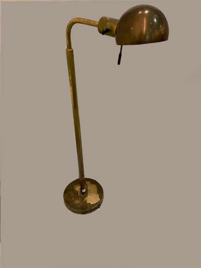 null Georges Hansen for Metal Arte. Reading lamp in gilded brass with telescopic...