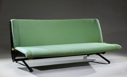 null Sofa bed model D70 by Osvaldo Borsani, Tecno edition. Almond green textile upholstered...