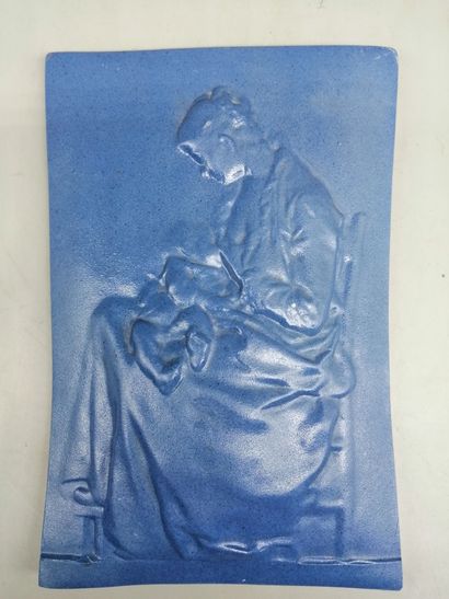 null Alexandre CHARPENTIER (1856-1909) & MULLER (ceramist) 

"Maternity", 1887. Rectangular...