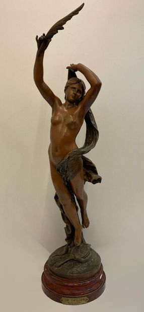 null Jean Louis GREGROIRE (1840-1890)

" La vérité ". Épreuve en régule patiné verte...