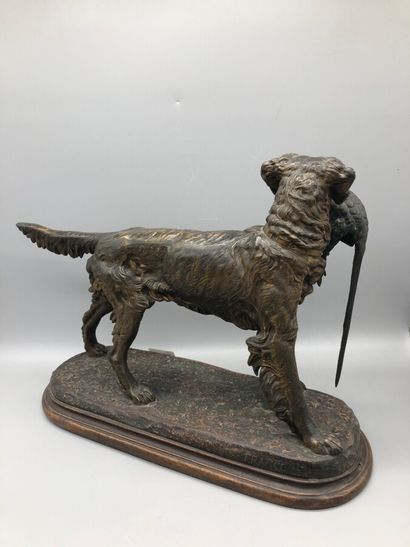 null Jules MOIGNIEZ (1835-1894)

"Spaniel at a standstill". Proof in patina regula.

Signed.

Height...