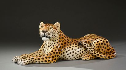 null RONZAN - BASSANO - ITALY

"Leopard". Proof in polychrome enamelled ceramic....