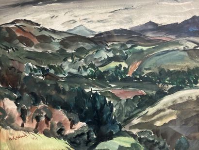  Modern school of the 20th century. 
Landscape, 1924. 
Gouache and watercolor on...
